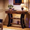 Hommoo Console Table with Storage Shelves Rustic Brown - 4 of 4