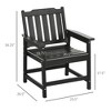 All-Weather Patio Chair, HDPE Patio Dining Chair, Heavy Duty Wood-Like Outdoor Furniture for Garden, Deck, Porch, Lawn - 3 of 4