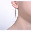 Guili Sterling Silver Gold Plated Clear Cubic Zirconia Icicle Dangle Earrings, a Shimmering and Sleek Jewelry Piece for a Contemporary Touch - 2 of 2