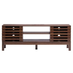 Itopfox Mid Century Wood TV Stand for 65" TVs, Modern Entertainment Center with Storage, Fence Door, Accent Media Console Table for Living Room Brown - 1 of 4