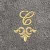 Linum Home Textiles 100% Turkish Cotton MONICA Gold Thread 2PC Embellished Washcloth Set - 3 of 3