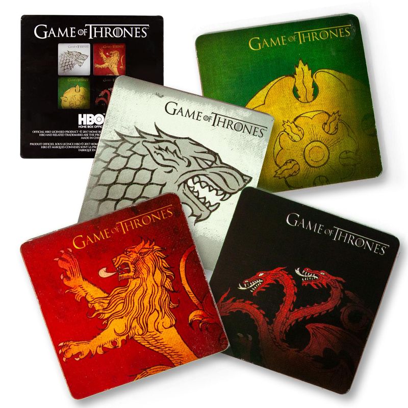 Toynk Game Of Thrones Coasters | Nerd Block Exclusive Drink Coaster Pads | Set of 4, 1 of 8