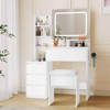 Coucheta 36-Inch Vanity Desk with LED Mirror, Power Outlet & USB Ports, Makeup Dressing Table with 4 Drawers, Stool & Adjustable Lights - 2 of 4