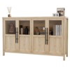 55" Large Buffet Sideboard Cabinet with 4 Glass Doors and Shelves - 3 of 4