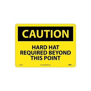 National Marker Caution Signs; Hard Hat Required Beyond This Point 10X14 .040 Aluminum C667AB - 1 of 1