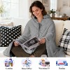 Catalonia Women Hooded Wearable Blanket Cape Cardigan Cloak Wrap Shawls Snuggy Fuzzy Fleece Cape with Hand Pockets, Woman Cozy Gift Plush Throw Wrap - 2 of 4