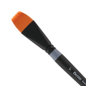 Creative Mark Beste Golden Taklon Rake 1" Artist Brush, Professional Watercolor Brushes, For Acrylic Painting, Short Handle, Sharp Edges, Hand-Tied & - 1 of 4