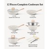 SKONYON Premium 12-Piece 3-Layer Nonstick Die-Cast Cookware Set with Glass Lids and Wood-Handle - 2 of 4