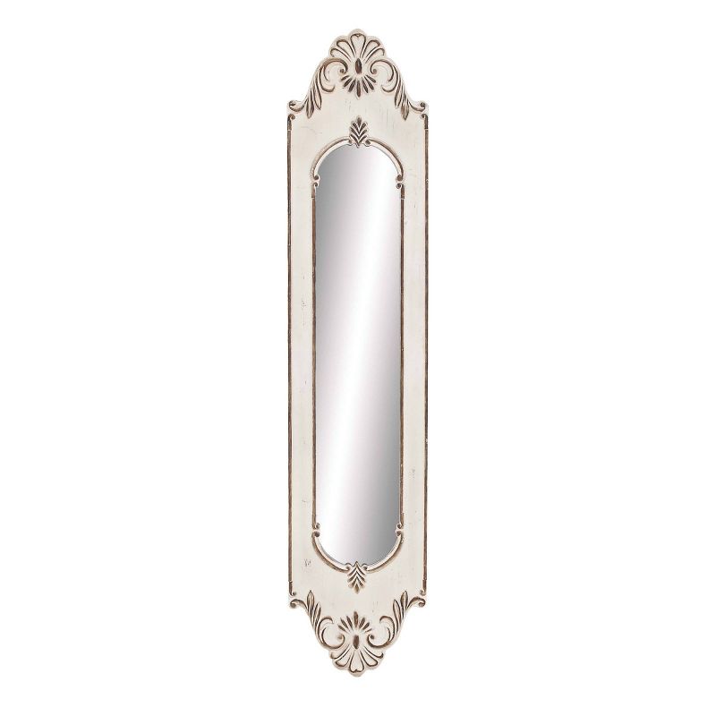 Wood Floral Arched Carved Wall Mirror White - Olivia &#38; May, 1 of 17