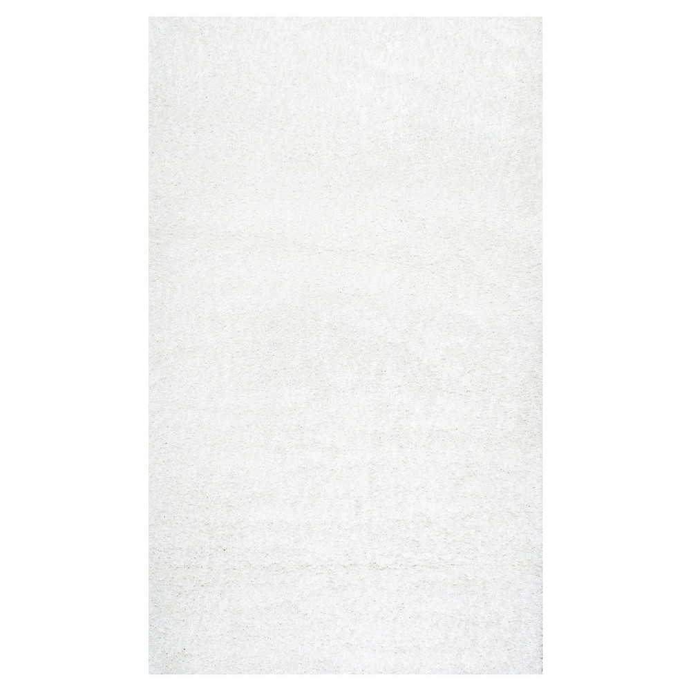 2'8inx8' Marleen Plush Shag Area Rug White- nuLOOM