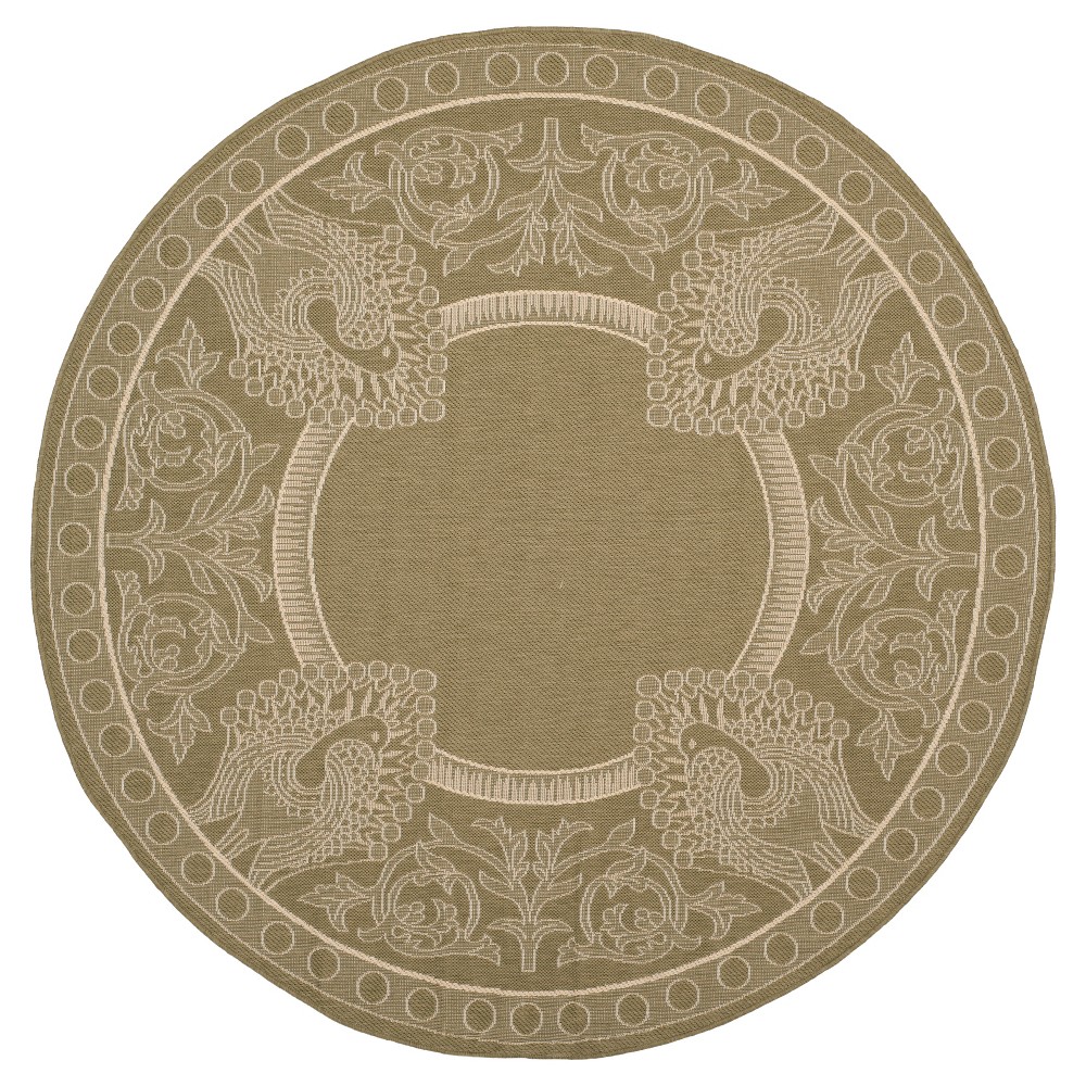 5'3in Round Bradford Outer Patio Rug Olive/Natural - Safavieh