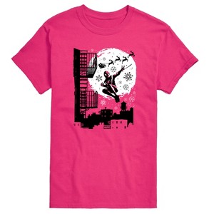 Men's - Marvel - Miles Morales Spiderman Santa Short Sleeve Graphic T-Shirt - 1 of 3