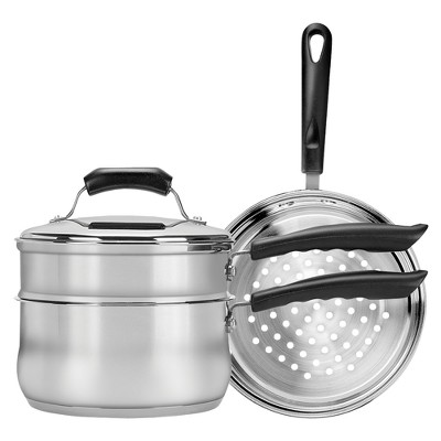 Stainless Steel Stock Pot Steamer Insert - Fits 1.5qt & 3qt Silver -  Figmint™