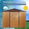 VisioGear Storage Shed, Outdoor Metal Storage Shed with Metal Foundation for Backyard, Lawn, Patio (No Floor), Coffee, 88.98*114.57*74.8 - 3 of 4