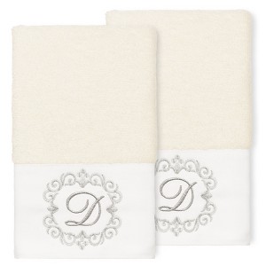 Linum Home Textiles 100% Turkish Cotton MONICA 2PC Embellished Hand Towel Set - 1 of 1