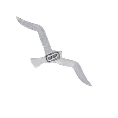 Set of 7 Silver Aluminum Bird Wall Sculptures