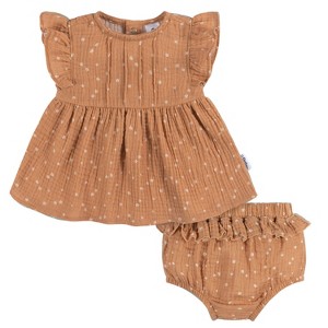 Gerber Baby Girls' Dress and Diaper Cover, 2-Piece - 1 of 4