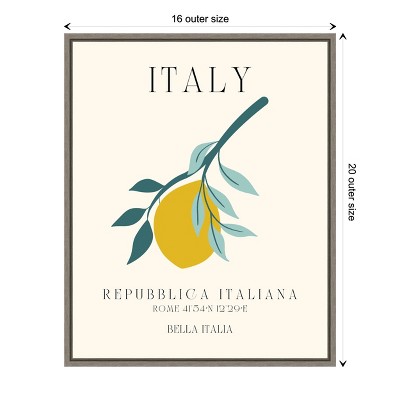 Bella Italia Light Canvas Travel Poster with Greywash Frame