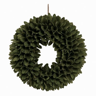 Transpac Wood 13" Red Spring Romantic Wood Curl Wreath