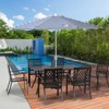 Aoodor Patio Dining Table for 6 People,  59"L x 38"W Rectangular Metal Outdoor Dining Table with Adjustable Umbrella Hole - 4 of 4
