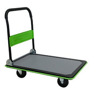 Cesicia Flatbed Cart, 660lbs Capacity Platform Hand Truck with 360 Degree Swivel Wheels, Foldable Push Hand Cart - 1 of 4