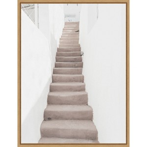 Amanti Art Ascending Santorini Stairs by Bella Eve Canvas Wall Art Print Framed - 1 of 4