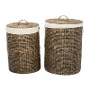 Set of 2 Traditional Sea Grass Storage Baskets Brown - Olivia & May: Round Woven Decorative, Large Universal Placement - 3 of 4