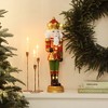 LuxenHome Lighted Nutcracker Bugling Soldier, Battery Operated Christmas Holiday Decoration - 2 of 4
