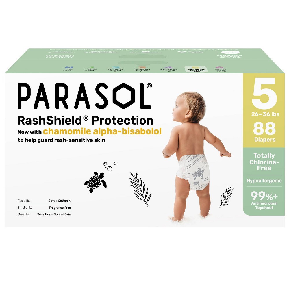 Photos - Nappies Parasol Chlorine-Free Diapers with RashShield Protection - Size 5 - 88ct