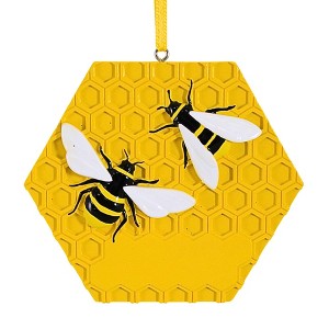 Polarx 3.5 Inch Bee Keeper Christmas Tree Ornament , Christmas Decor Worker Bees Honeycomb (1PC) - 1 of 4