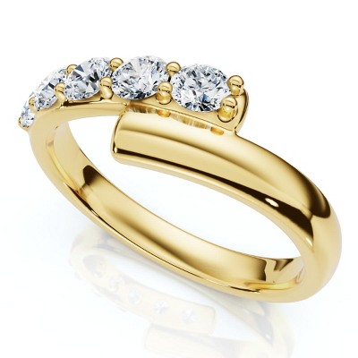 Pompeii3 Bypass 3/8Ct Diamond Fashion Anniversary Ring 14k Gold or Platinum Lab Created