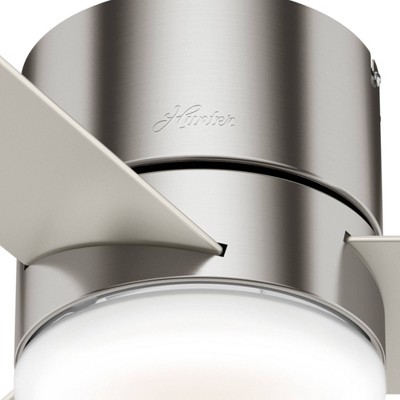 Minimus 44" Nickel Low Profile Ceiling Fan with LED Light and Remote
