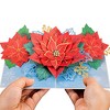 Paper Love Poinsettia Flowers Pop Up Christmas Card, For Christmas or Holidays - 5" x 7" Cover, Includes Envelope and Note Tag - 3 of 4