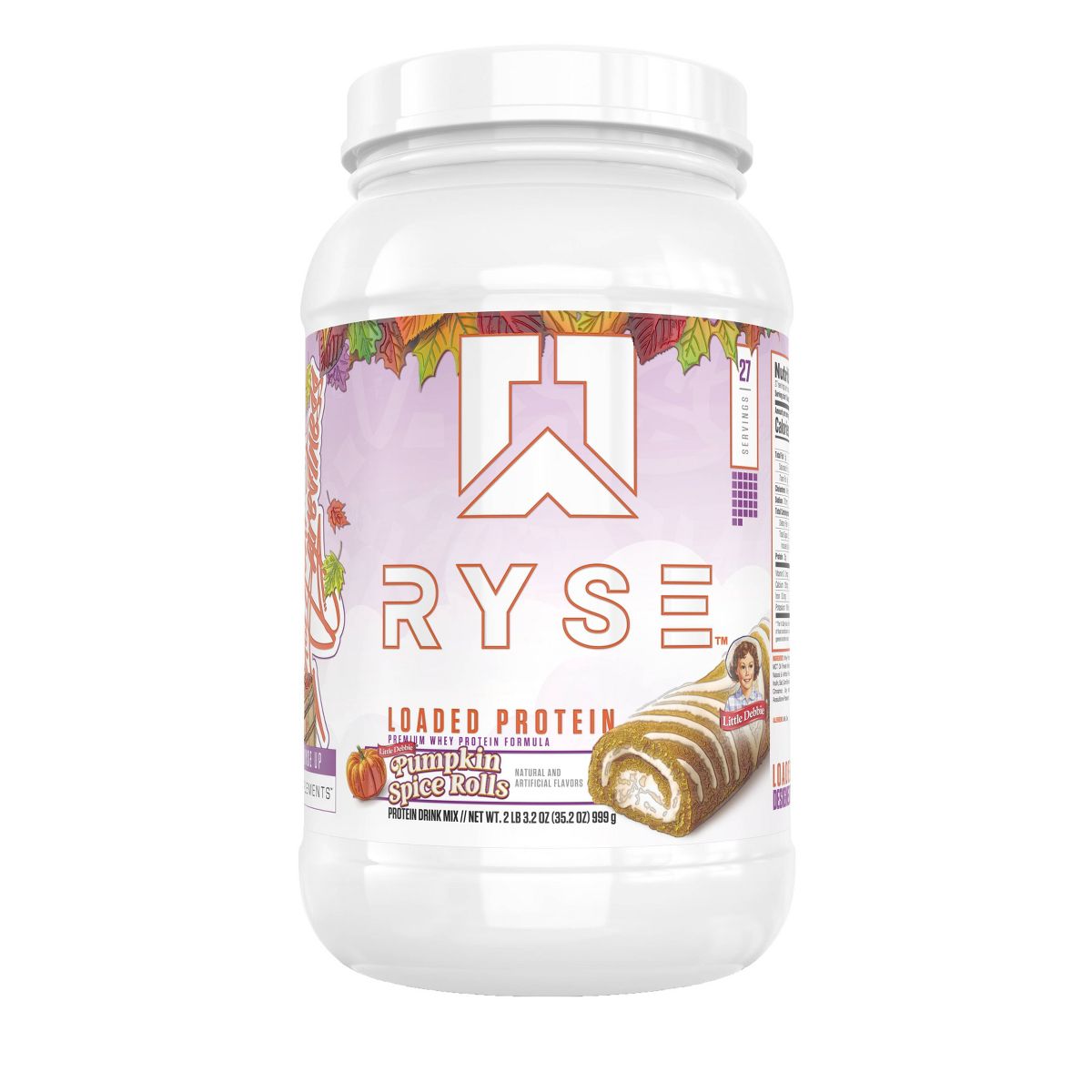 RYSE Loaded Protein Little Debbie Pumpkin Spice Roll Powder - Whey - 25g Protein - 27 Servings