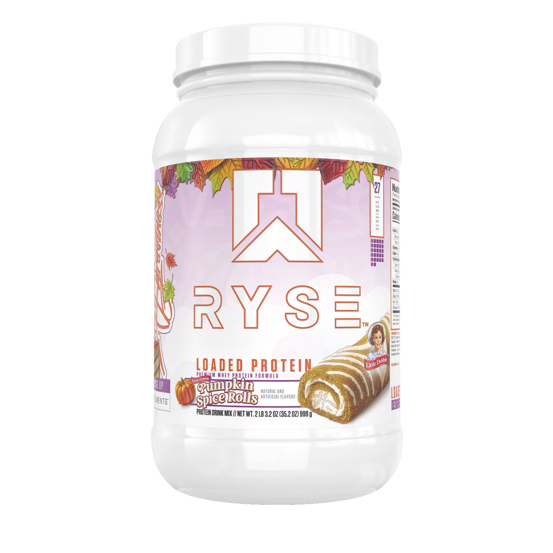 RYSE Loaded Protein Little Debbie Pumpkin Spice Roll Powder - Whey - 25g Protein - 27 Servings