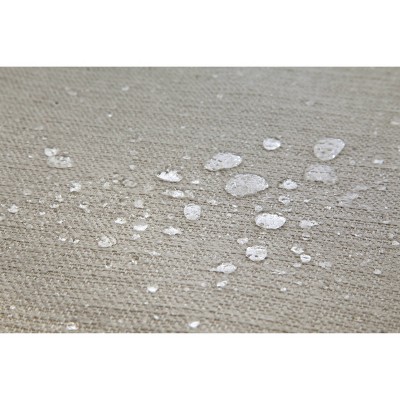 Gray Linen Swivel Glider with Storage Ottoman