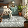 coucheta Multi-size Farmhouse Area Rugs, Oriental Floral Print Non-Slip Ultra-Soft Stain-Resistant Faux Wool Throw Carpet, for Bedroom, Living Room - 2 of 4