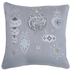 16.5"x16.5" Indoor Christmas 'Velvet Ornaments' Multi Square Throw Pillow Cover - Pillow Perfect - 1 of 3
