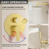 Itopfox 12 Inch Brushed Gold Shower System with High Pressure Rain Shower Head, Handheld Showerhead, and Wall Mounted Faucet Set - 4 of 4