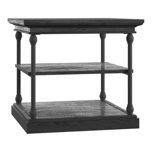 iNSPIRE Q Cornice Storage Transitional Metal & Wood Accent Table in Black - 1 of 4