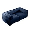 Stylish White Chenille 2-Seater Sofa with Storage Seat, Cylindrical Backrest and Armrests, Modern Fabric Loveseat Featuring Hidden Storage Space - 3 of 4