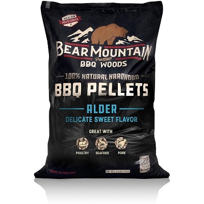 Bear Mountain BBQ 100% Natural Hardwood Alder Sweet Flavor Pellets for Smokers and Outdoor Grills, 20 Pound Bag