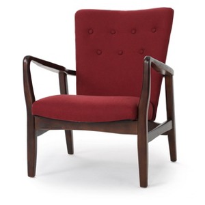 Becker Upholstered Arm Chair - Deep Red - Christopher Knight Home