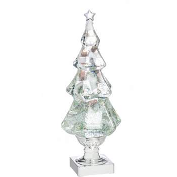 Evergreen Beautiful Christmas LED Liquid Motion Glitter Christmas Tree Table Top Decor - 5 x 5 x 14 Inches Indoor/Outdoor Decoration