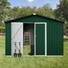 NicBex 10ft�12ft Outdoor Storage Sheds Metal Garden Sheds for Garden Tools, Bikes, Durable and Weather-Resistant, White+Green - 2 of 4
