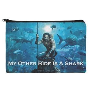 Aquaman Movie My Other Ride Is A Shark Makeup Cosmetic Bag Organizer Pouch - 1 of 4
