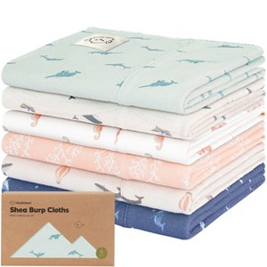 6pk Shea Baby Burp Cloths for Baby Boys and Girls, Organic Burping Cloths for Babies, Newborn - 1 of 4