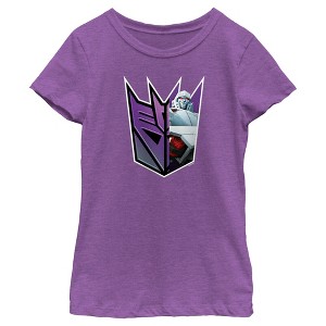 Girl's Transformers: EarthSpark Megatron Decepticon Logo T-Shirt - 1 of 4