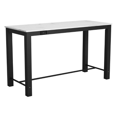 Clara Bar Table White/Matte Black - ZM Home