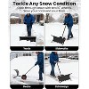 Heavy-Duty Steel Snow Plow, 5-Height Adjustable Handle & All-Terrain Wheels, Adjustable Angle Blade, on Driveways, Sidewalks, and Yards - 2 of 4